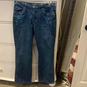 Rafaella embellished jeans, size 10. Gently used.